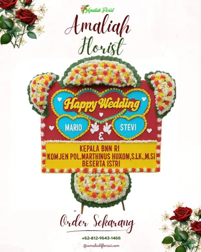 Karangan Papan Bunga Pernikahan di Wringinagung